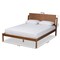 Baxton Studio Giuseppe Modern and Contemporary Walnut Brown Finished Full Size Platform Bed 183-11048-Zoro - alternate 2
